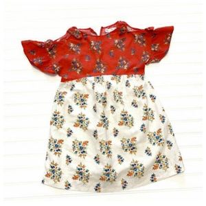 Zara girls linen floral dress